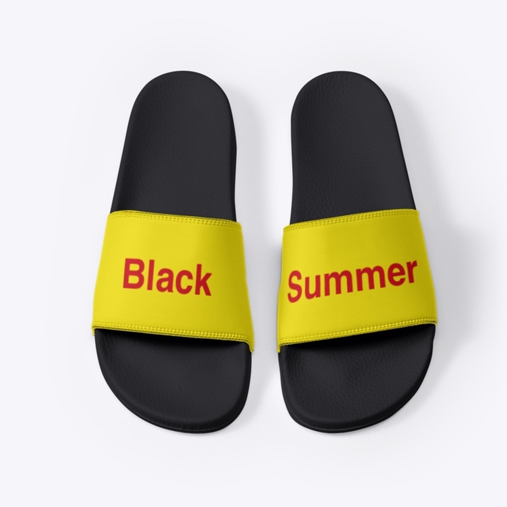 Black Summer Yellow Slippers